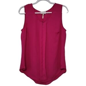 Laundry by Shelli Segal Blouse Semi Sheer Sleeveless Magenta